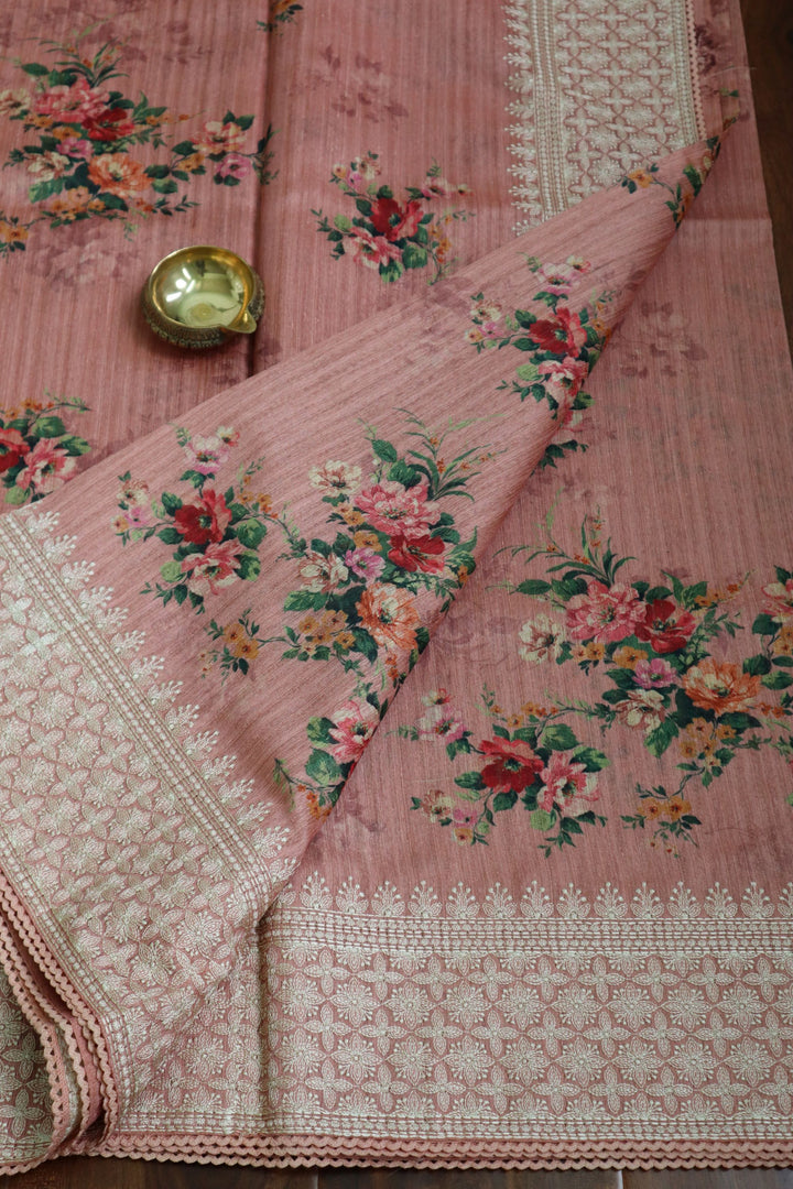 Hand Embroidered Sarees Online in USA |Jute Silk Saree