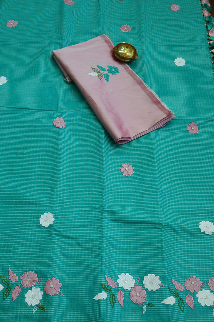 Hand Embroidered Sarees Online in USA |Tussar Silk Saree