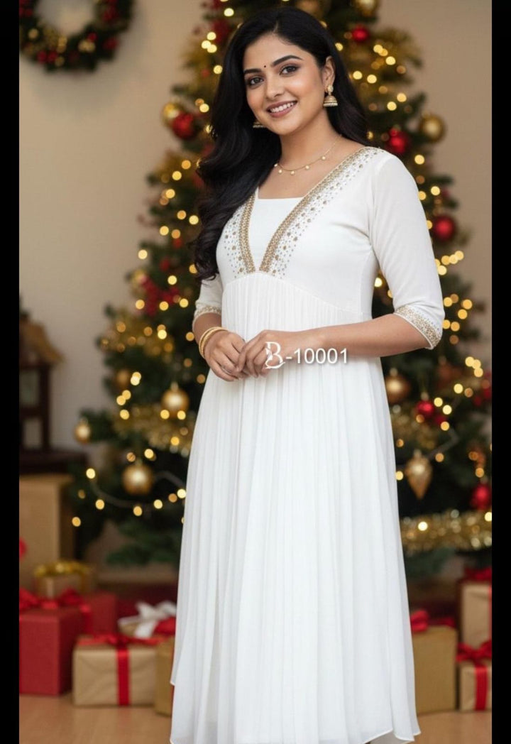 Embroidered Kurta Set - Only Top n Bottom