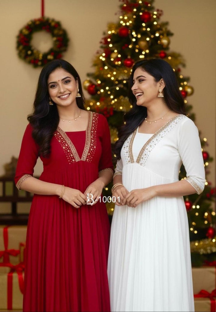 Embroidered Kurta Set - Only Top n Bottom