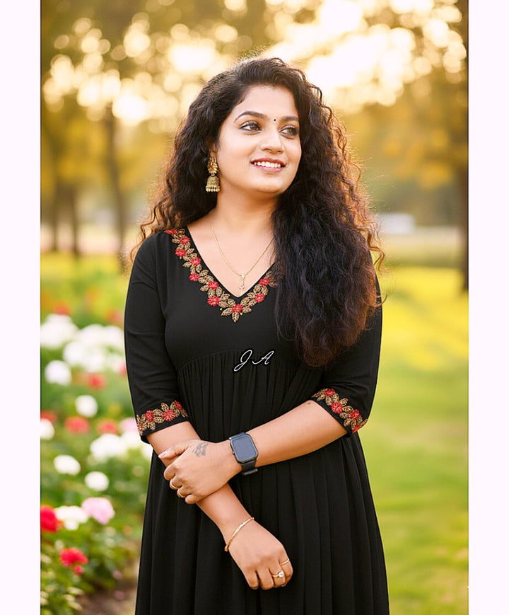 Embroidered Kurta Set - Only Top n Bottom