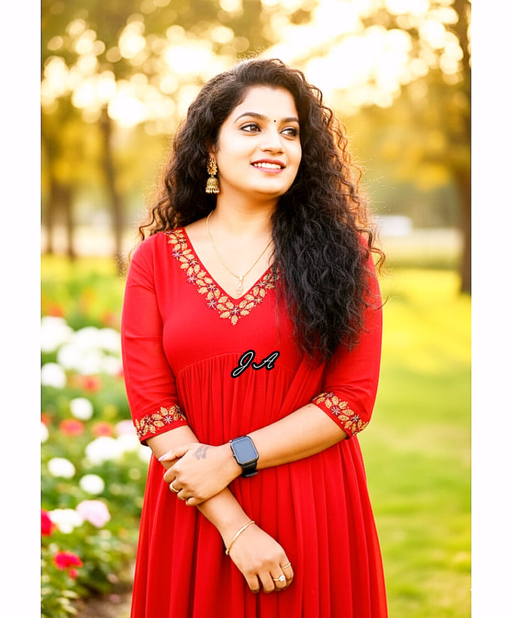 Embroidered Kurta Set - Only Top n Bottom