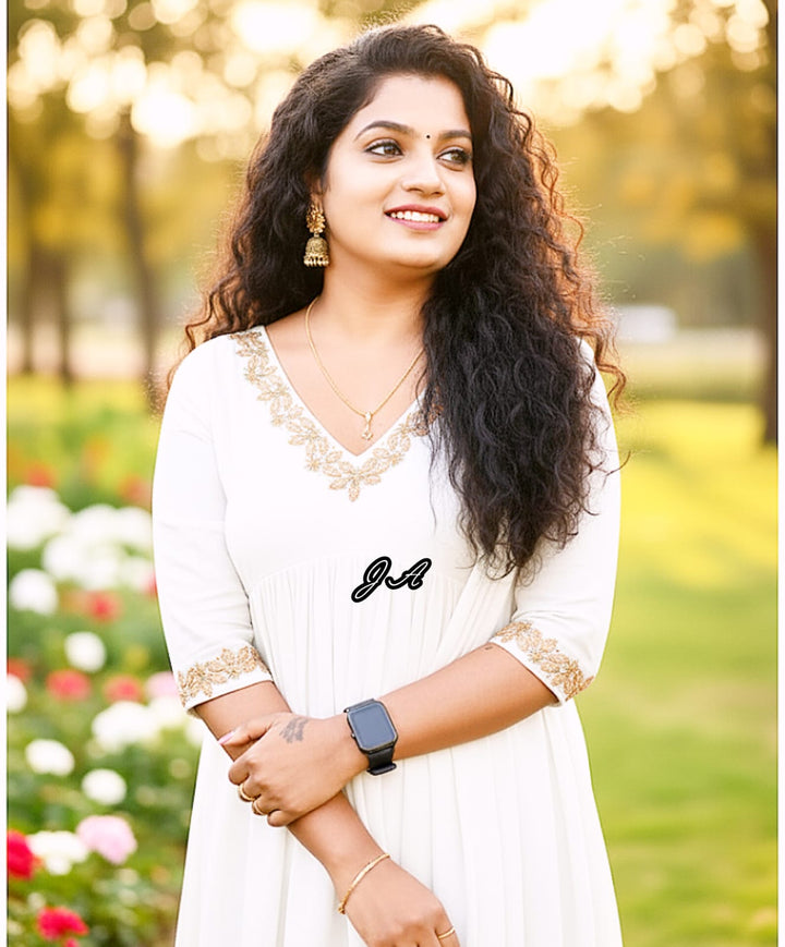 Embroidered Kurta Set - Only Top n Bottom