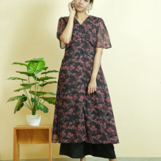 Ladies kurtas online in the USA |Printed Georgette Kurta 