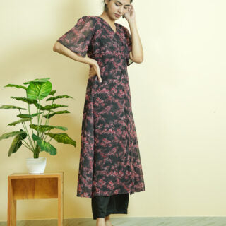 Ladies kurtas online in the USA |Printed Georgette Kurta 