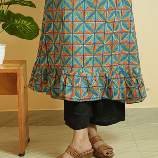 Ladies Kurta Online in USA |Hand Block Printed Cotton Kurta set - Aline