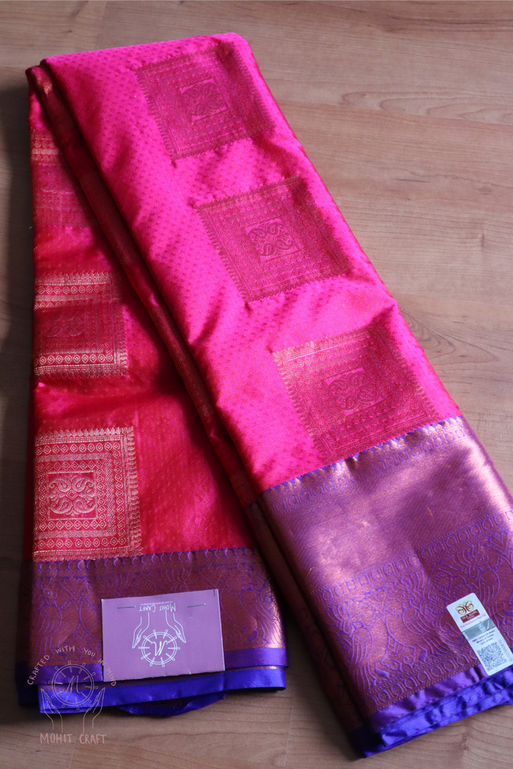 Kanchipuram Pure Silk Saree - Samudrika Pattern