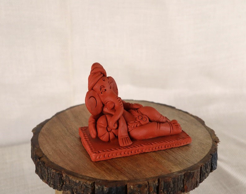 Handpainted eco-friendly Clay sleeping Ganesha