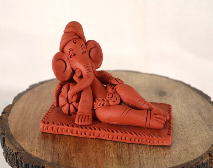 Handpainted eco-friendly Clay sleeping Ganesha