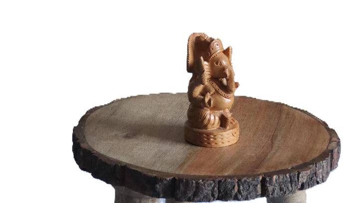 Handcrafted Wooden Ganesha Statue