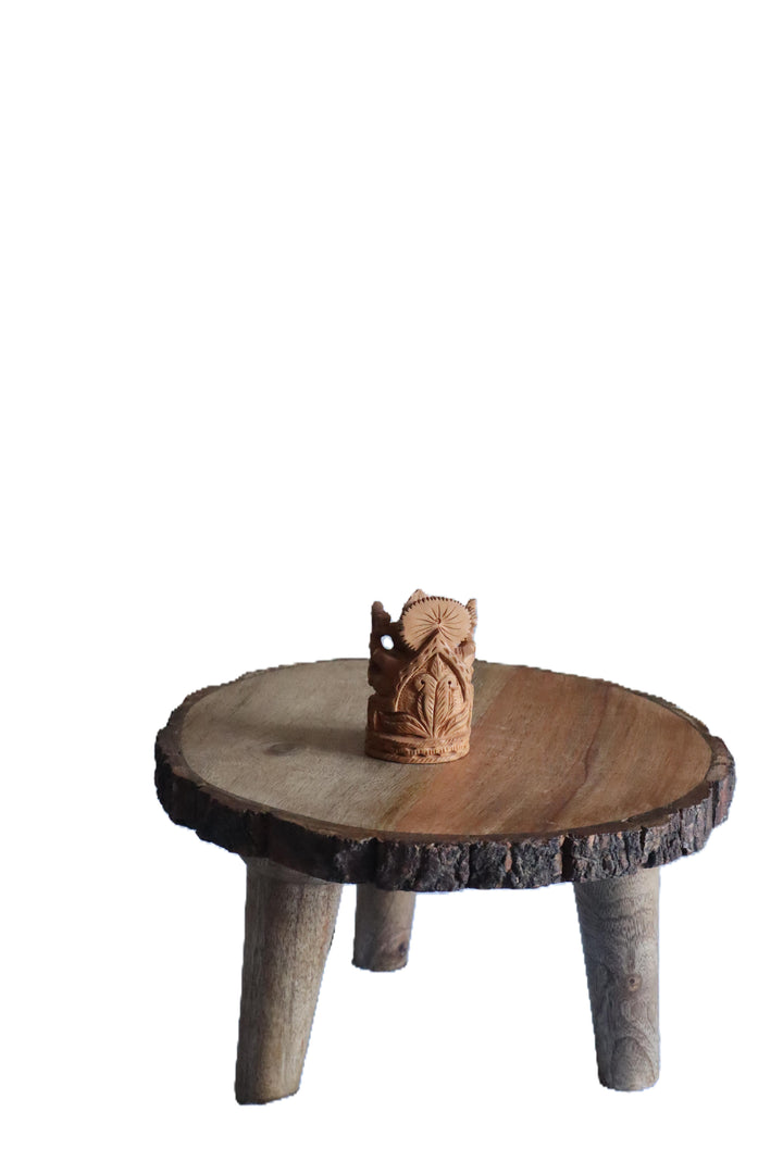 Handcrafted Wooden Ganesha Statue - Small
